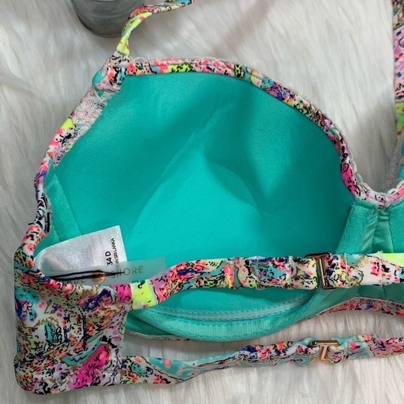 NWOT Shade & Shore Multicolored Halter Bikini Top - Picture 8 of 10
